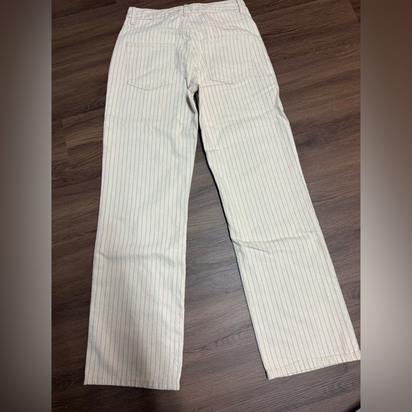 Zara Beige and Blue Striped Trousers/Jeans - Picture 5 of 8